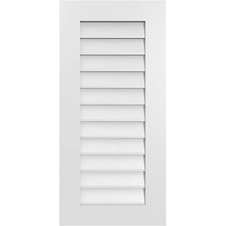 Ekena Millwork Vertical Surface Mount PVC Gable Vent: Non-Functional, w/ 3-1/2"W x 1"P Standard Frame, 18"W x 38"H GVPVE18X3801SN